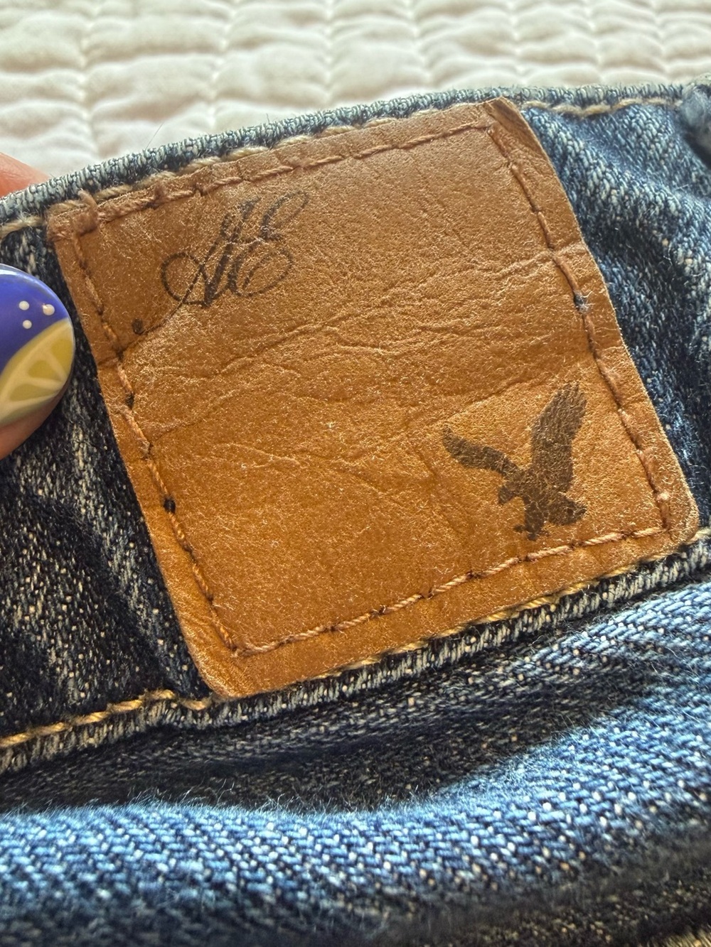 American Eagle Outfitters Distressed Dark Blue Boyfriend Jeans - Picture 3 of 6